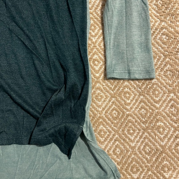 NWOT Loft Outlet Green Color Block Top - Picture 2 of 4